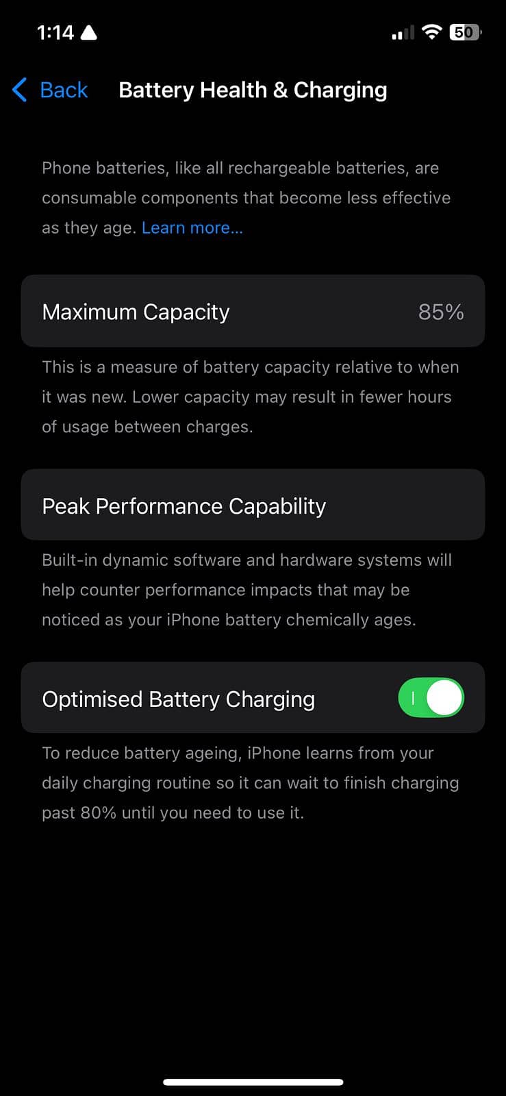 iPhone 12 Pro (Non-Pta) Battery health 85% 5