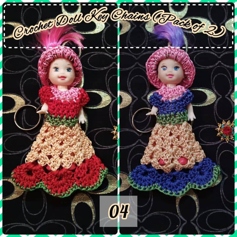 Handmade Crochet Doll Keychains (Pack of 2) – Perfect Gift & Accessory 0