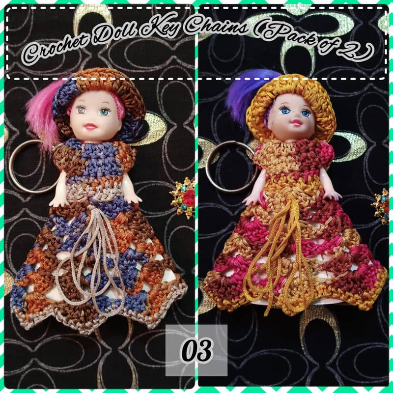 Handmade Crochet Doll Keychains (Pack of 2) – Perfect Gift & Accessory 2