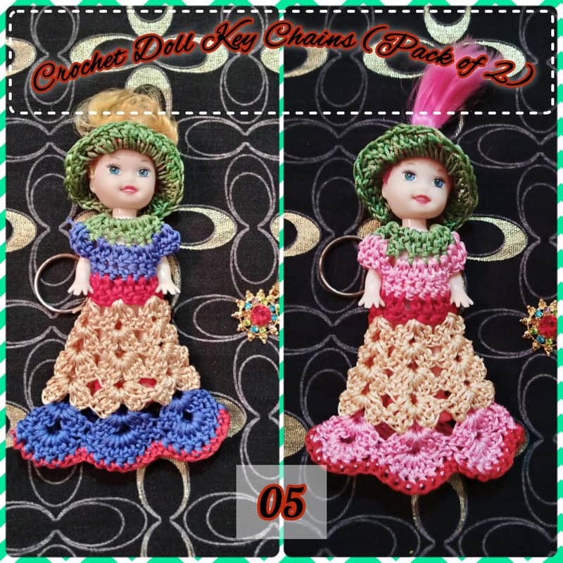 Handmade Crochet Doll Keychains (Pack of 2) – Perfect Gift & Accessory 3