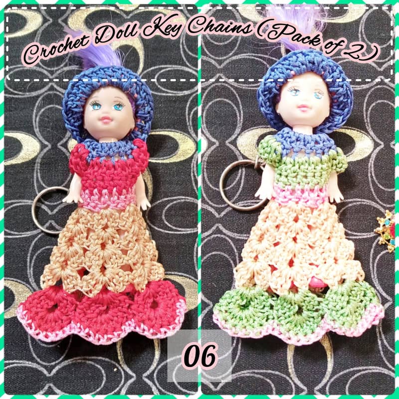 Handmade Crochet Doll Keychains (Pack of 2) – Perfect Gift & Accessory 4