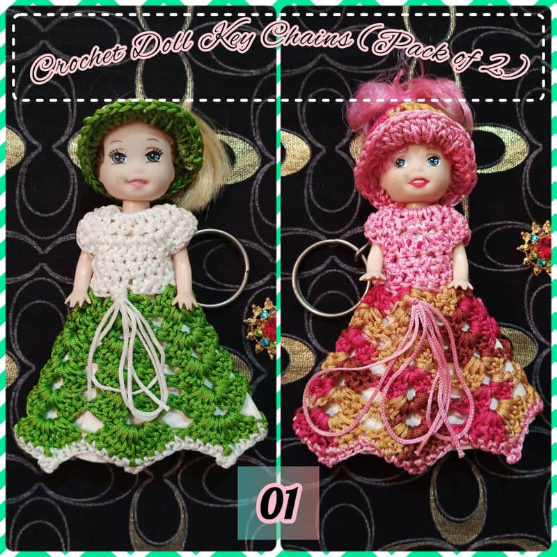 Handmade Crochet Doll Keychains (Pack of 2) – Perfect Gift & Accessory 5