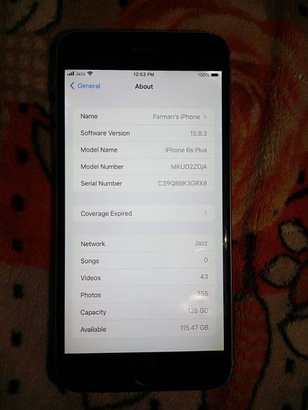 iphone 6s plus pta approved 128gb 7