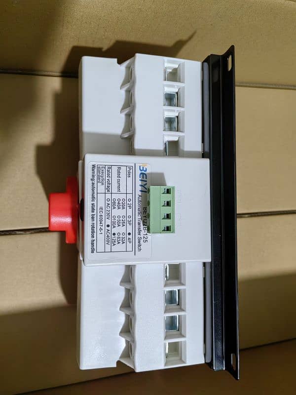 4P 3 Phase 125A MCB Type Dual Power Automatic Transfer Switch ATS 2