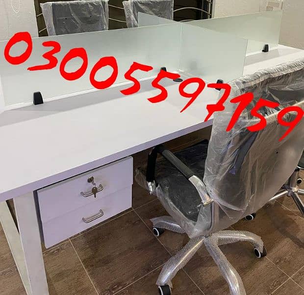 Office executive table ceo workstation desk furniture sofa chair set 6