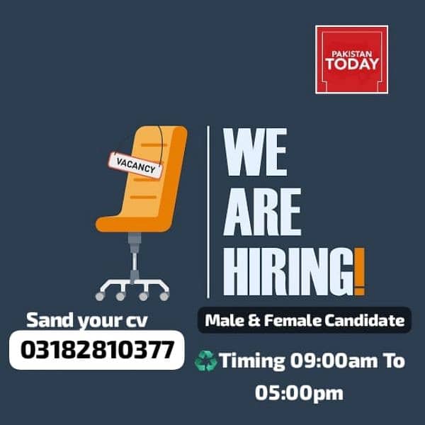 we are hiring male and female 0