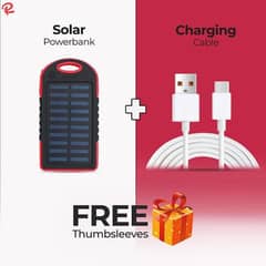 Solar Power Bank With Charging Cable