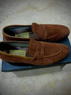 brown sued leather loafers