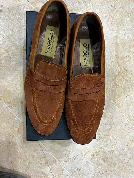 brown sued leather loafers 1