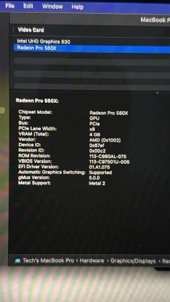 Macbook Pro 2019 15"inch 7