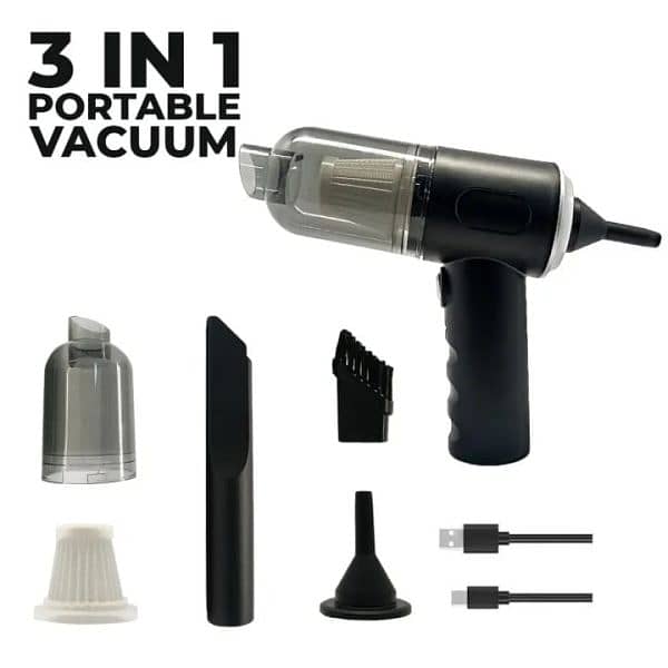 3 In 1 Portable Vacuum Cleaner Duster Blower Air Pump Wireless Hand-h 0