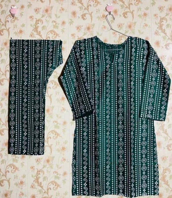 2|pcs  |women's| Linen stitched shirt | Trawser |Printed 8