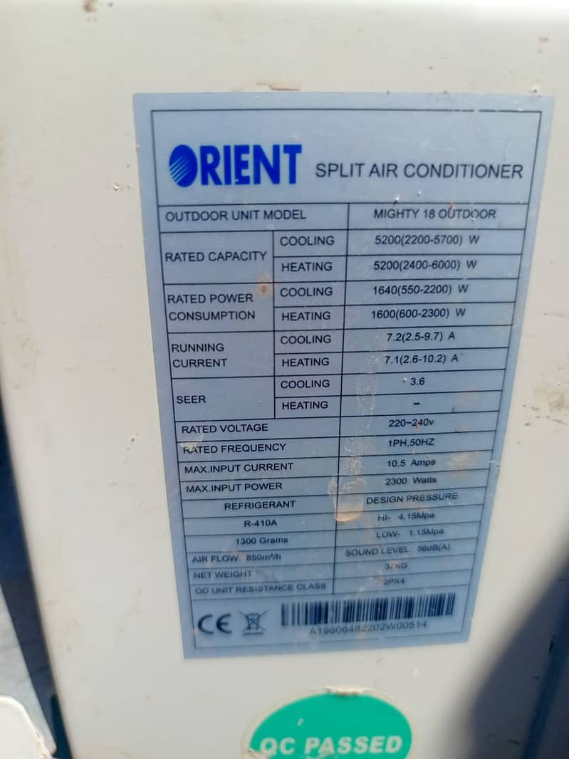 orient inverter 1.5ton 2