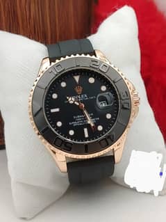 Rolex  Luxurious And Stylish Watch For Men Adjustable Rubber Strap