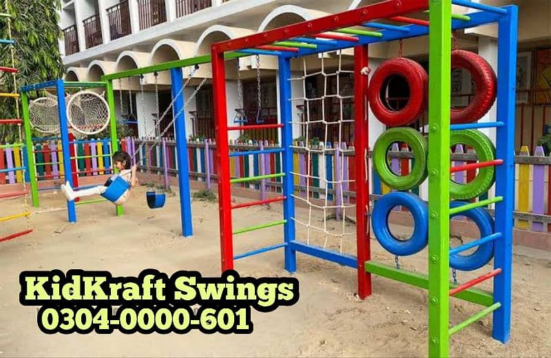 Swings |Slides |Seesaw |Merry go round |Jungle gym |bar |indoor slides 8