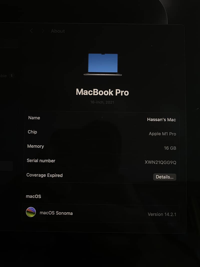 Macbook M1 PRO 16 inch 2