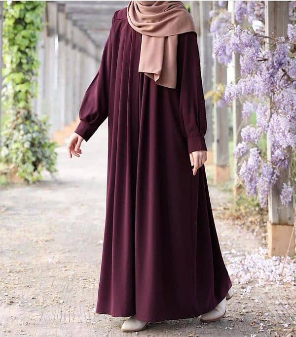 Georgette Plain Full Abaya With Stoller 1