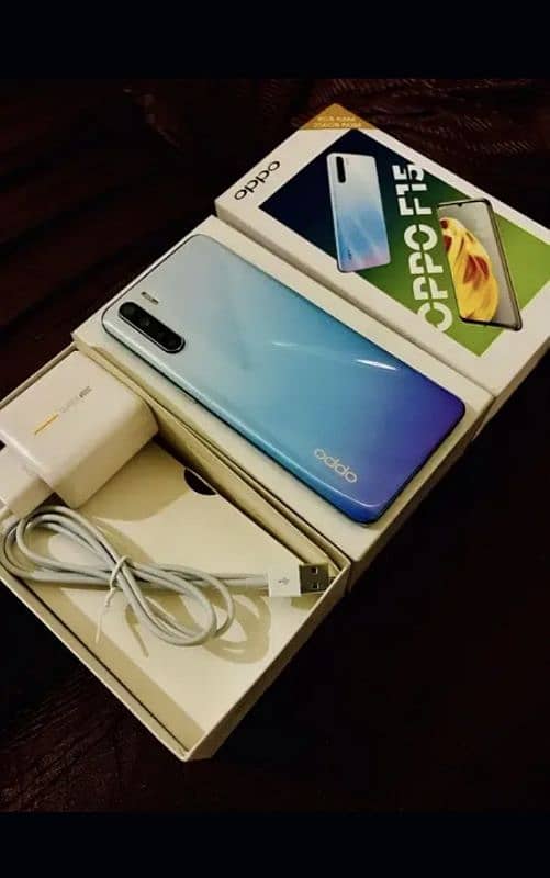 Oppo f15 (8/256GB)full box lush condition. price final hai 8