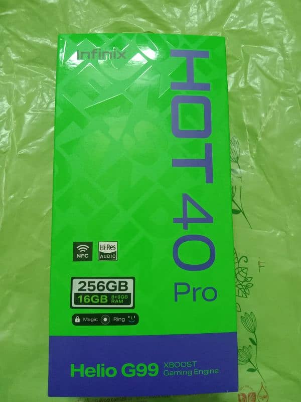 Infinix hot 40 pro box pack Non Active piece 0