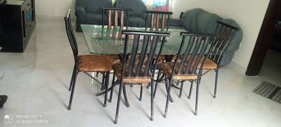 Rod Iron Dinning Table with six chairs