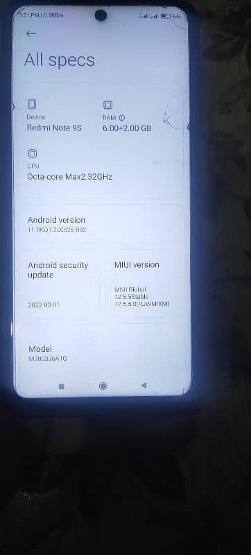 redmi note9s home use mobile 6+2/128 03158088592 8