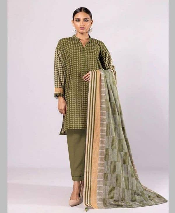 3 Pcs Women's Unstich Karandi Printed Suits 6