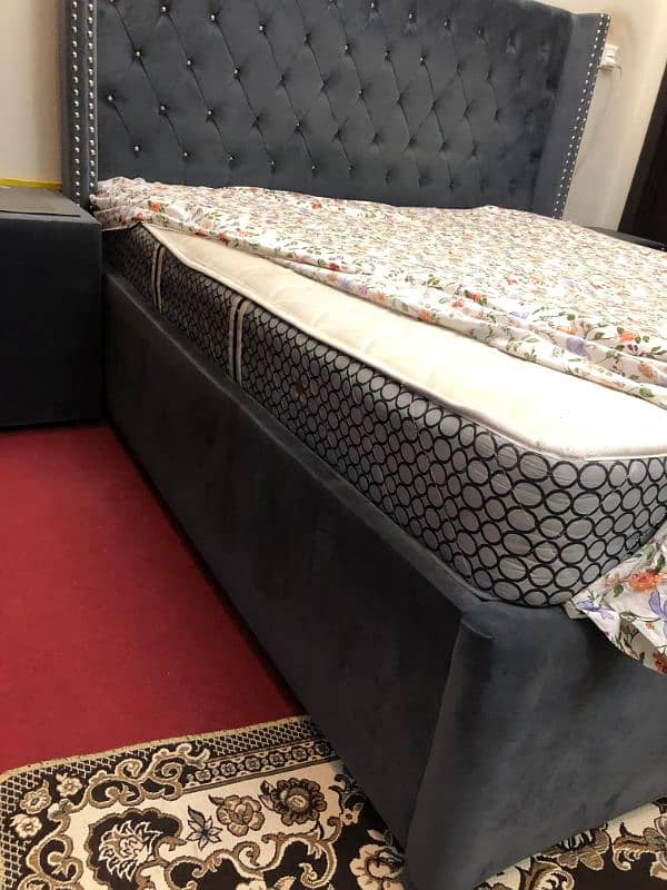 bed with 8 inches mattress and side tables + dining table 3