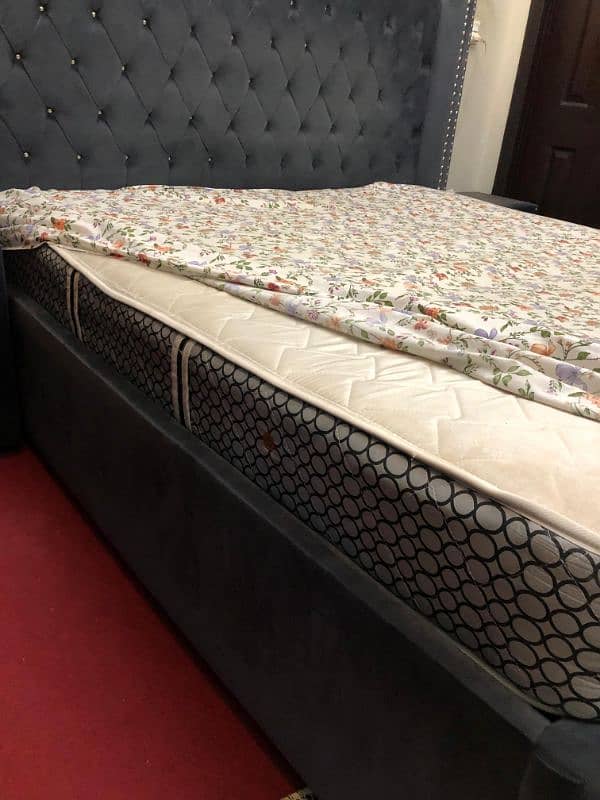 bed with 8 inches mattress and side tables + dining table 4