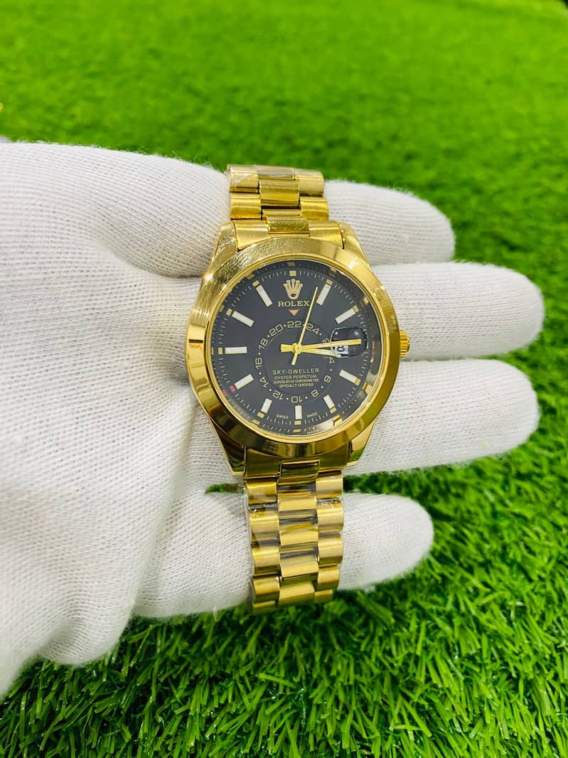 Rolex Oyster Date Just Golden Black Dial 1