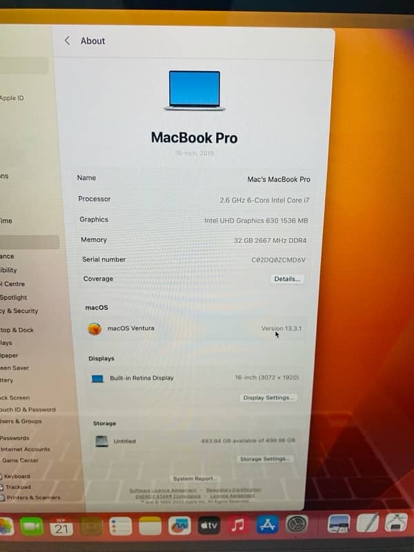 16inch Macbook Pro 2019 i7/32/512 1