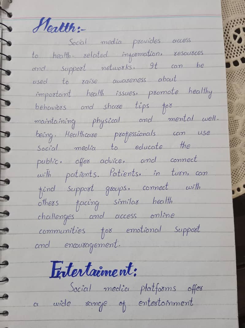 Handwritten assignment work 1