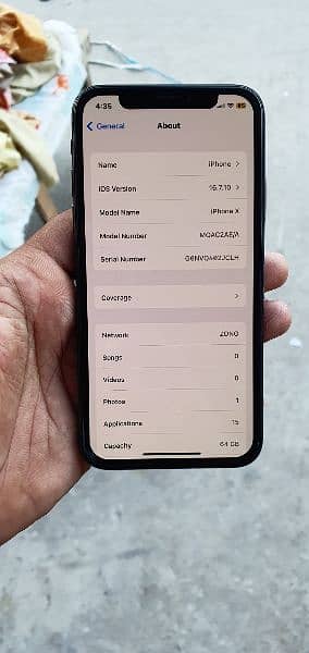 iphone x ( pta offichal aproved) urjnet sell 7