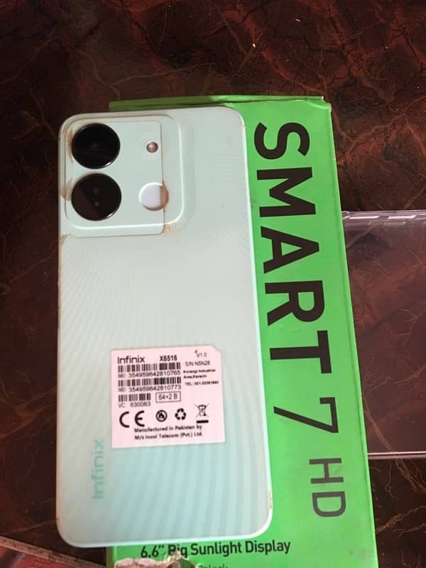 infinix smart 7HD 10by10 condition PTA approved 0