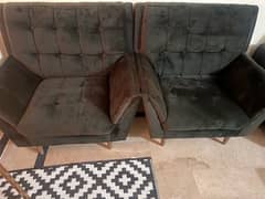 new 10/10 condition room chairs or sofa olive green colour