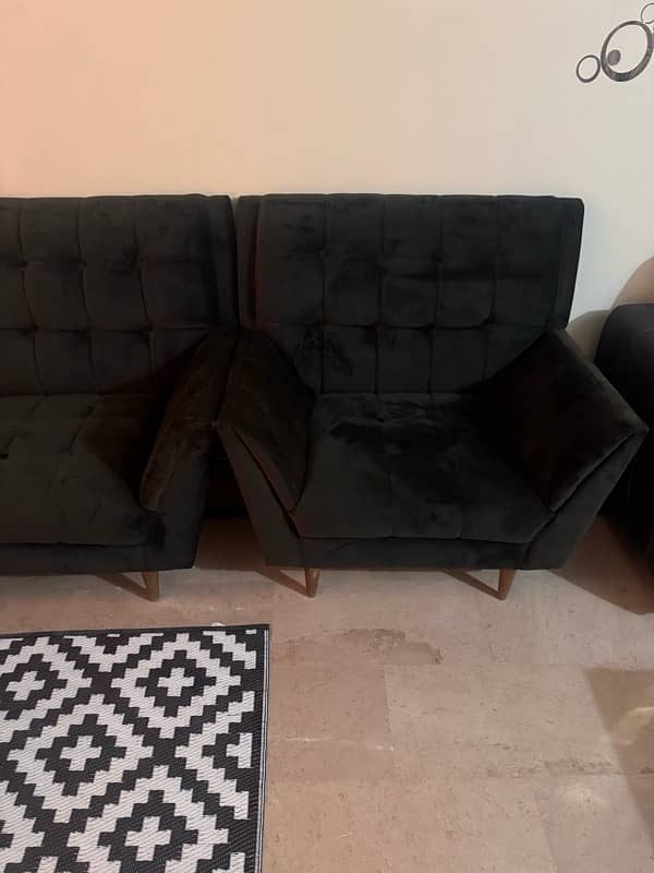 new 10/10 condition room chairs or sofa olive green colour 1