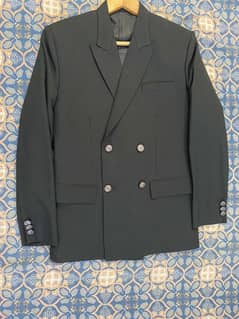 Black Double Breasted Coat only tropical fabric