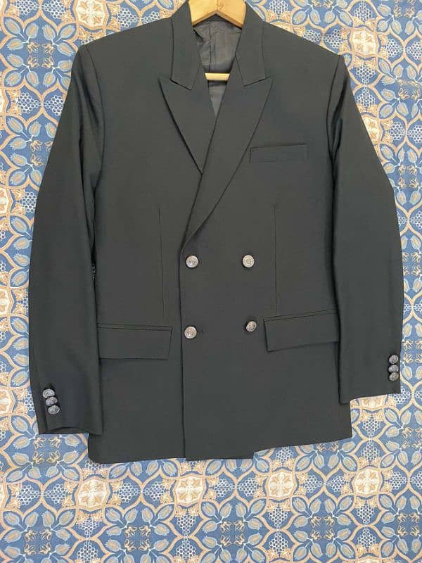 Black Double Breasted Coat only tropical fabric 0