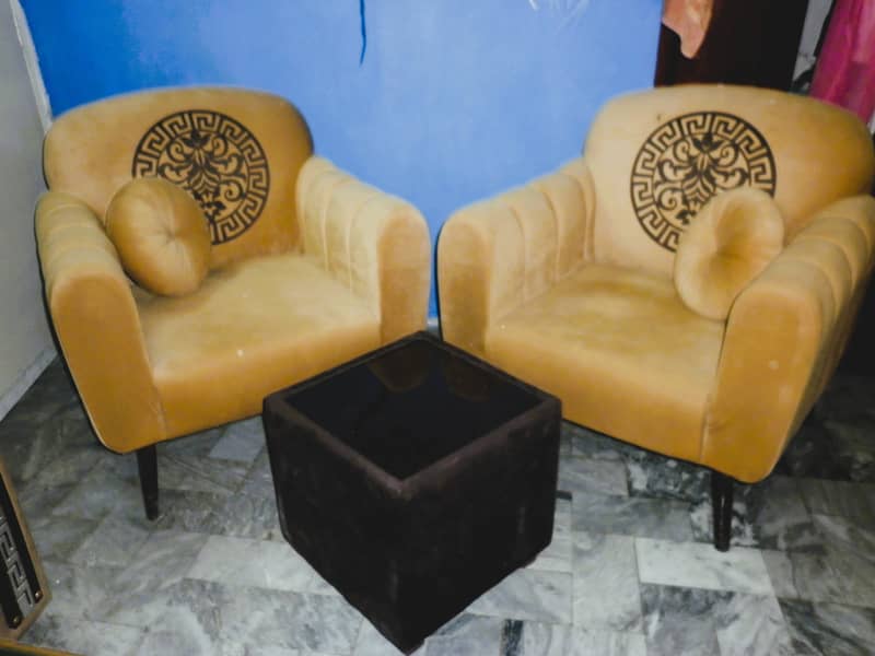 Slightly used stylish 2-bedroom sofa chairs and table 3