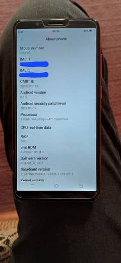 VIVO Y71 . . . . . !6GB RAM> 64GB STORAGE