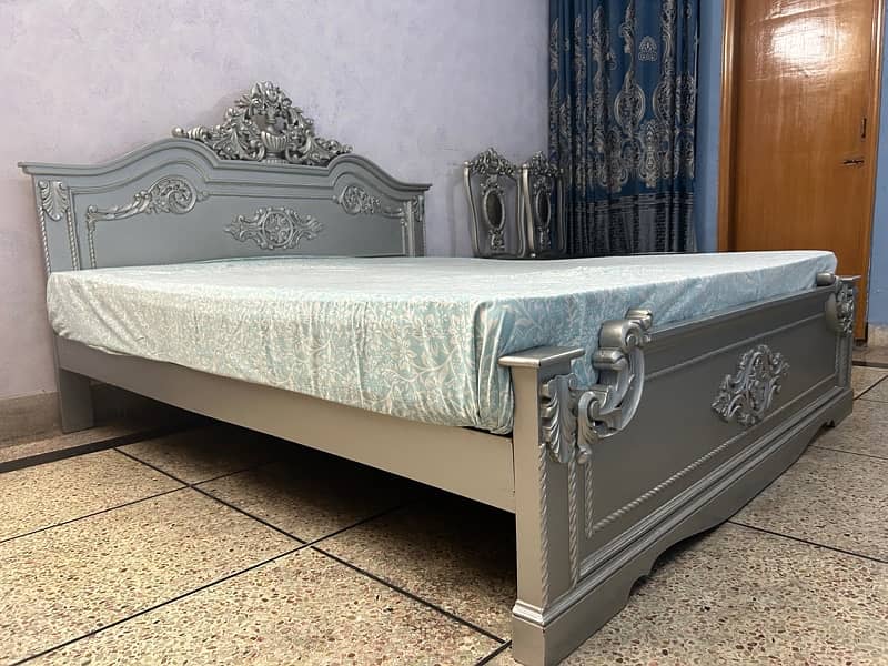 Solid Wooden Bed with New Mattress 3