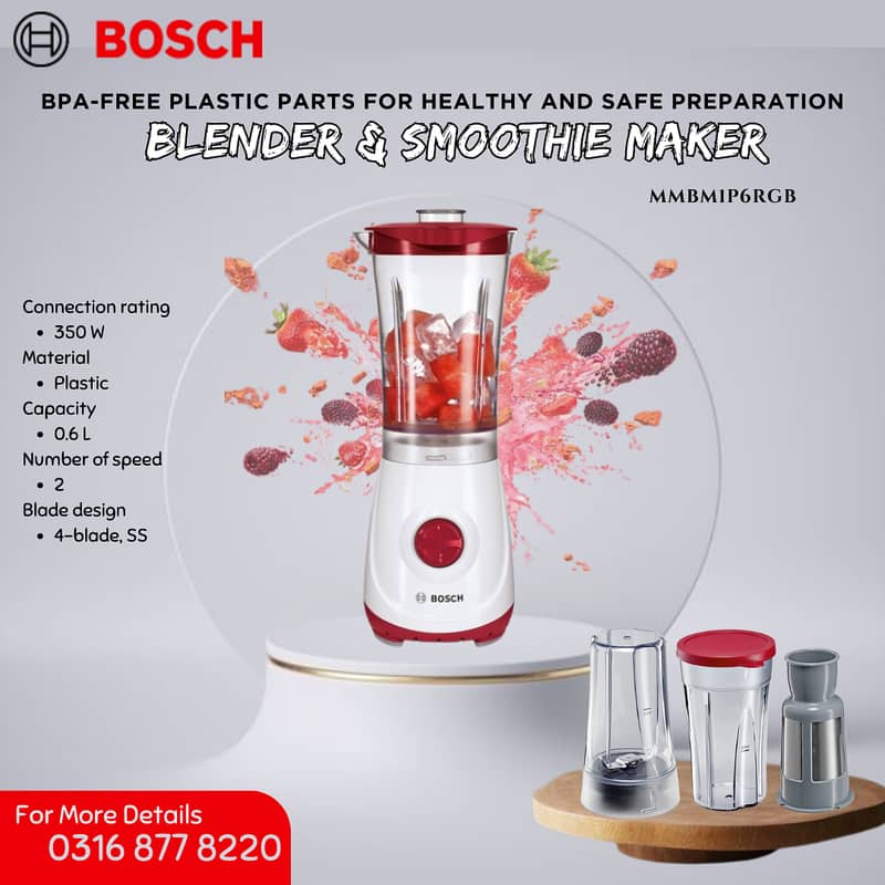 Bosch Liquidiser & Blender MMBM1P6RGB 0