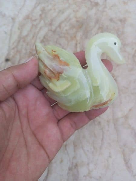 natural green onyx decoration piece 2 pcs rough aqeeq 1