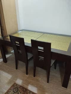 Dining Table with 6 Seats, TV Console Mirror