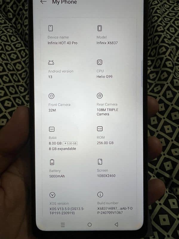 Infinix Hot 40 Pro 8+8 256gb Read Full Add Carefully Then Contact 7