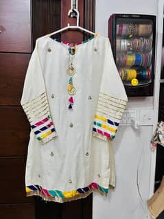 Sha Posh 3 piece festive dress off white shalwar kameez