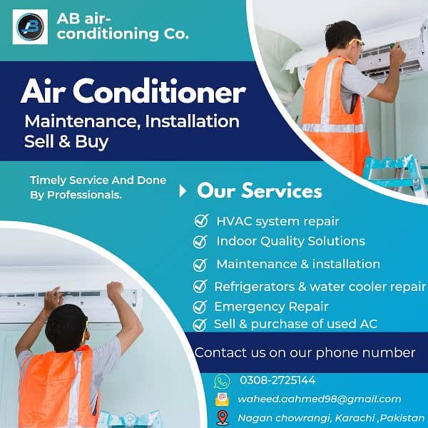 Ac maintenance, installation sell and buy 0