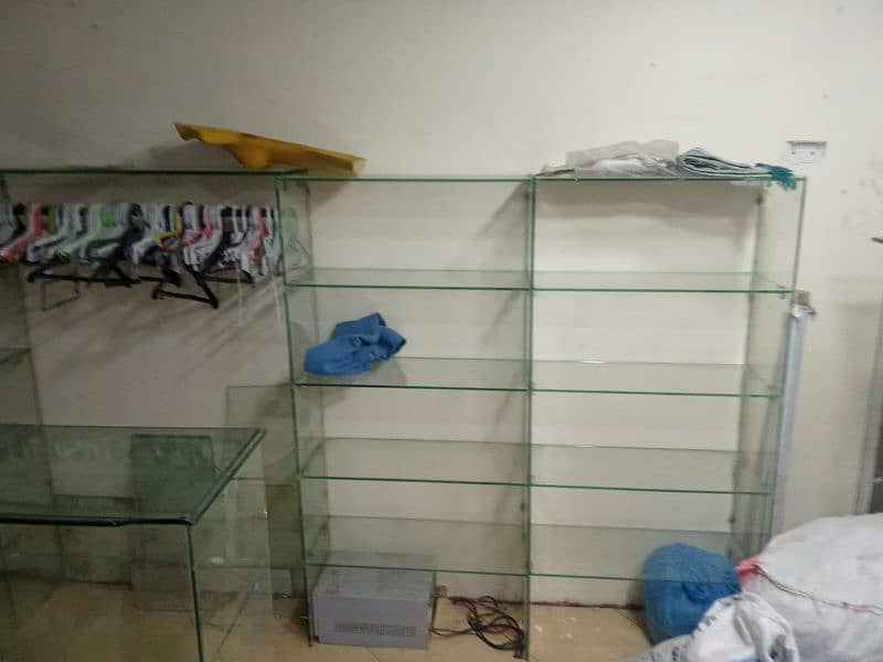 shelves racks Glass n woods for sale 03312490666 3