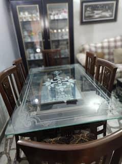 6 seater dining table with glass top