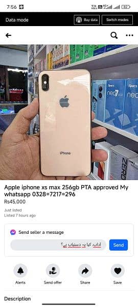 Apple iphone xs max 256gb PTA approved My whatsapp 0328=7217=296 0