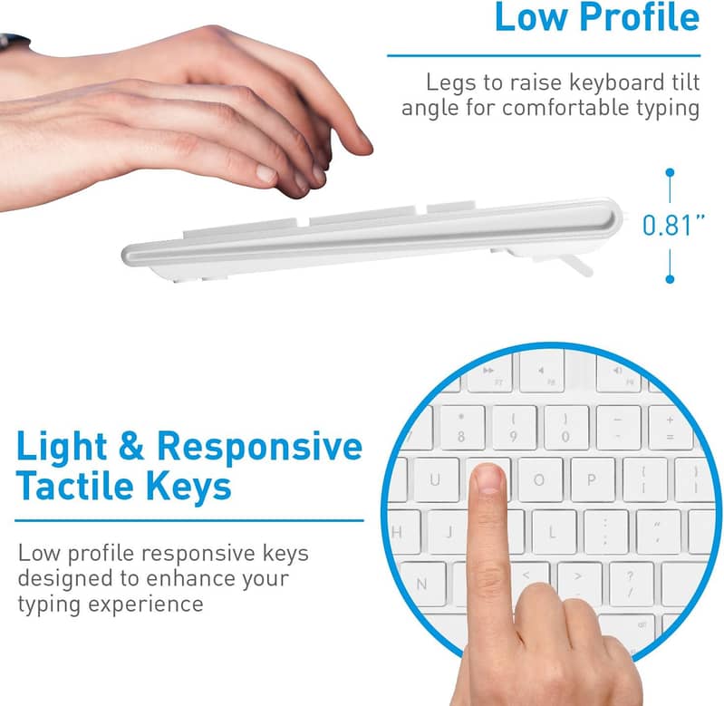 Pack of 2 Macally USB Wired Keyboard & Mouse Combo for Mac/Windows 3